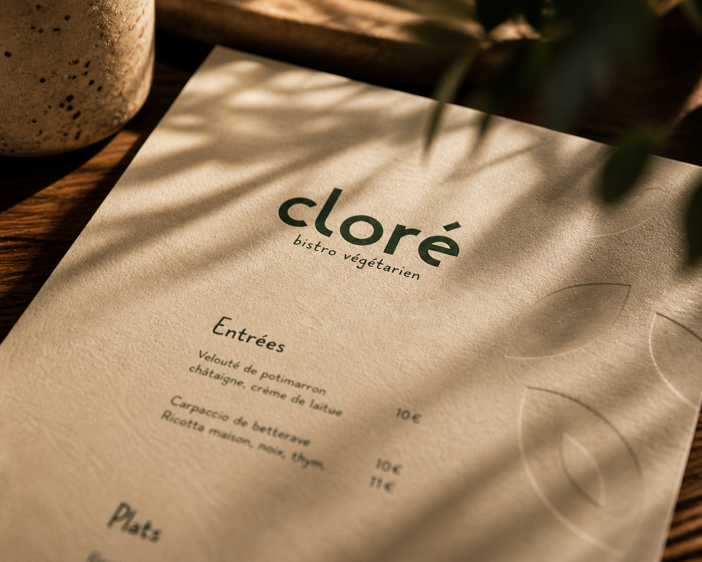 Mise en situation Cloré Bistro Végétarien